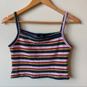 rainbow striped crop top